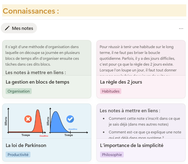 Base de connaissances dans le Second Cerveau
