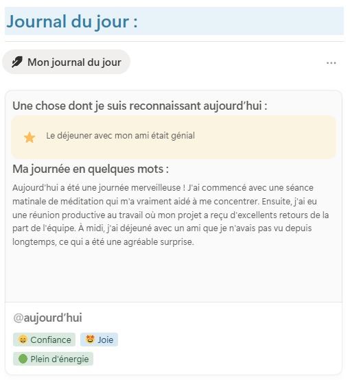 Journal dans le Second Cerveau